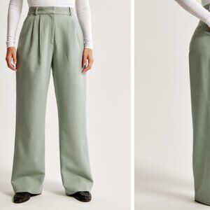 Abercrombie Cuffed Tailored Pant Sage Green